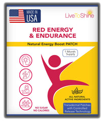LLT Red Energy Patch on skin shows quick, steady energy for workouts