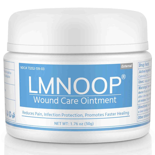 LMNOOP Bed Sore Ointment jar shown for convenient wound care and protection.