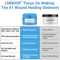 LMNOOP Wound Healing Cream packaging box showing product details.