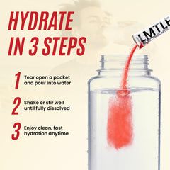 LMTLESS X fruit flavor variety packets keep hydration varied during workouts.