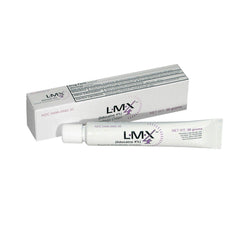 LMX4 30g label close-up showing lidocaine content