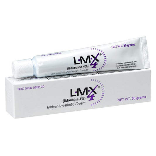 LMX4 lidocaine cream 30g tube front view for fast relief