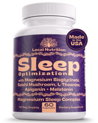 Local Nutrition Sleep Aid bottle closeup showing transparent ingredient amounts for informed use