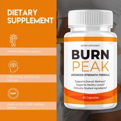 Lofero Burn Peak bottle front view, easy pre-workout booster on display