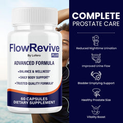 Lofero Flow Revive prostate supplement label informs daily use