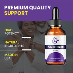 Lofero Glycopezil Drops bottle label shows natural herbal blend and USA-made quality