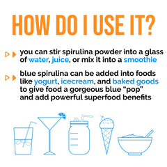 Lone Star Botanicals blue spirulina powder closeup reveals fine texture.