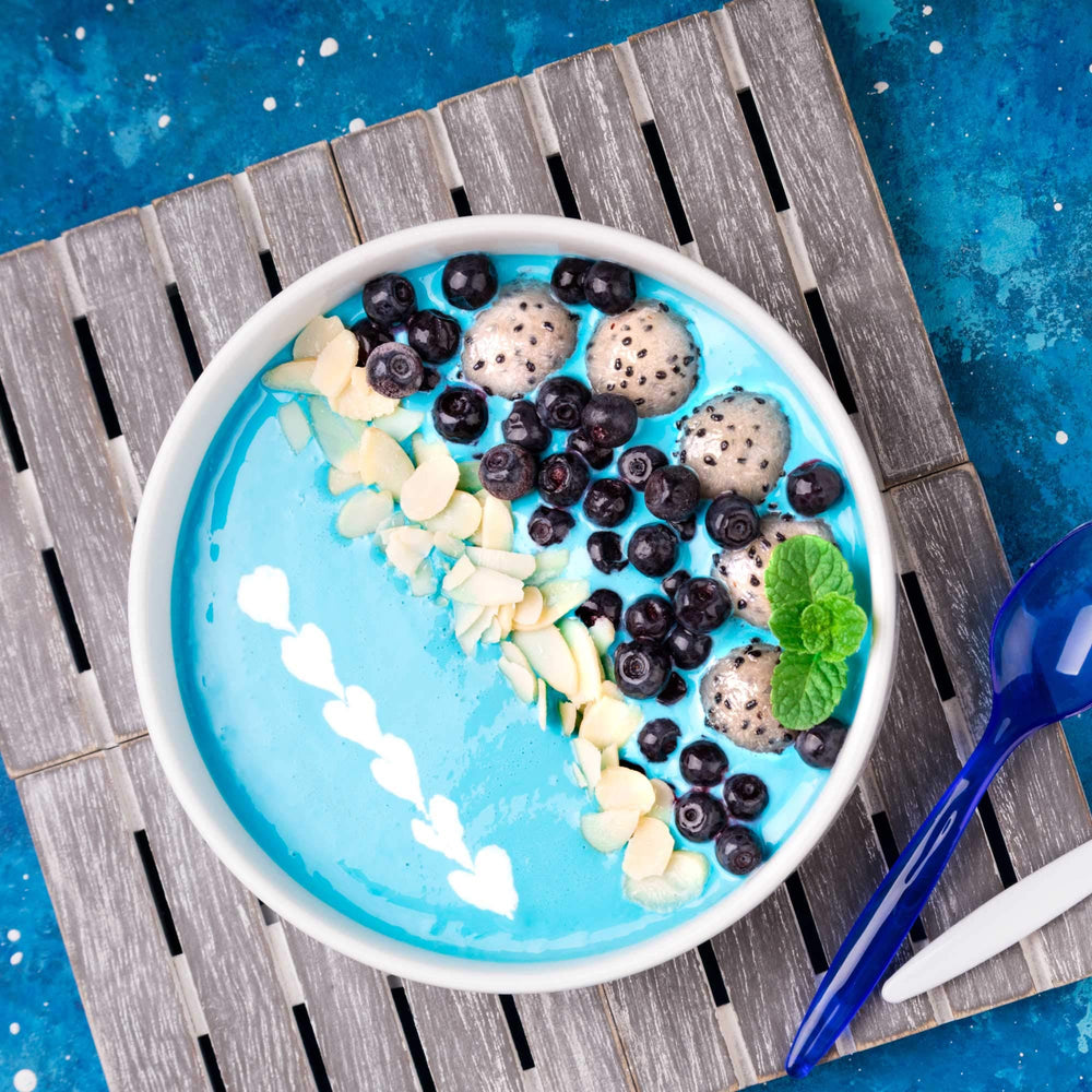 Color swatch showing vibrant blue color for natural coloring