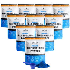 Lone Star Botanicals blue spirulina powder in a jar, ideal for vibrant smoothies.