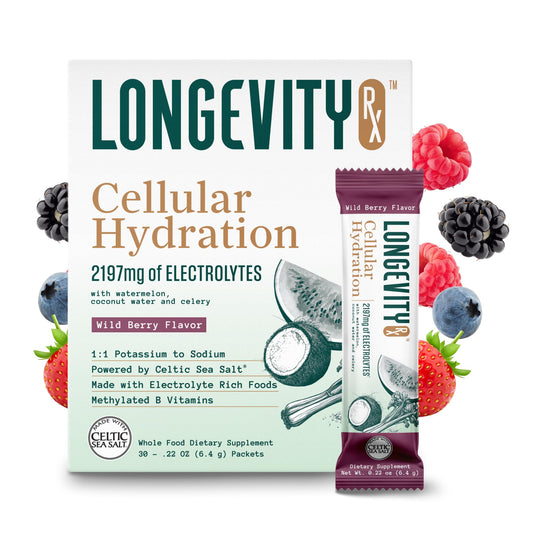 Longevity Rx pink Celtic cave salt tub showing mineral-rich hydration potential.