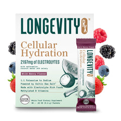 Longevity Rx pink Celtic cave salt tub showing mineral-rich hydration potential.