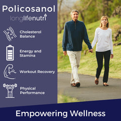Lab-tested quality badge on Policosanol packaging
