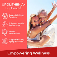 LongLifeNutri Urolithin A+ capsules close-up for easy daily supplementation