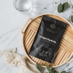 Longevity4Life product on a surface illustrating daily wellness routine.