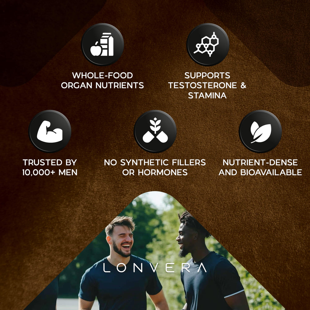 Lonvera Vital Bull beef prostate illustration emphasizing heritage-inspired nutrition for daily support