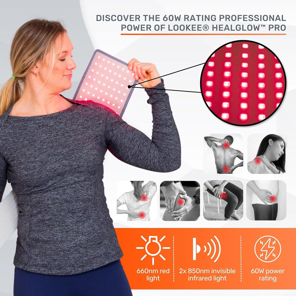 LOOKEE HealGlow Pro 60W output provides robust, comfortable light therapy sessions.