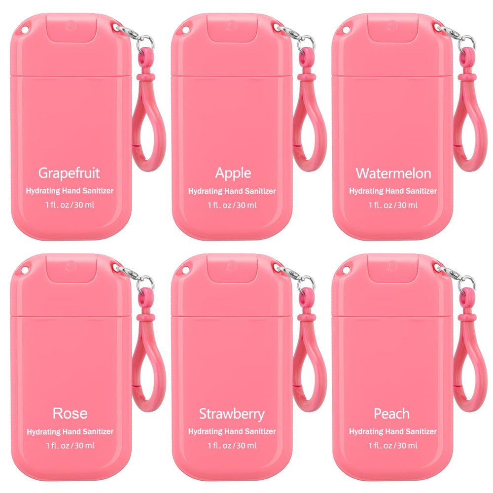 Loopeer 12-pack pink mini sanitizer sprays for on-the-go hygiene and shared use.