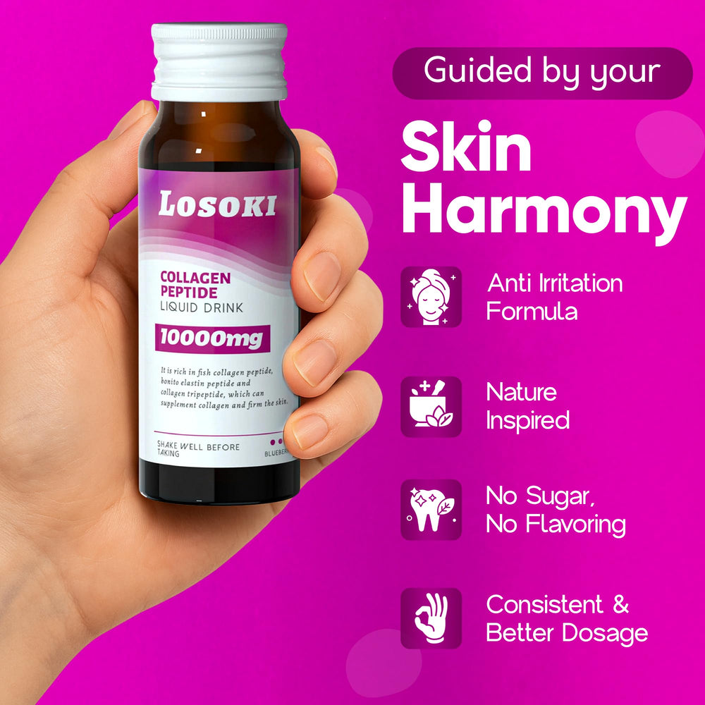 Losoki vitamin C-rich formula close-up signals antioxidant skin support.