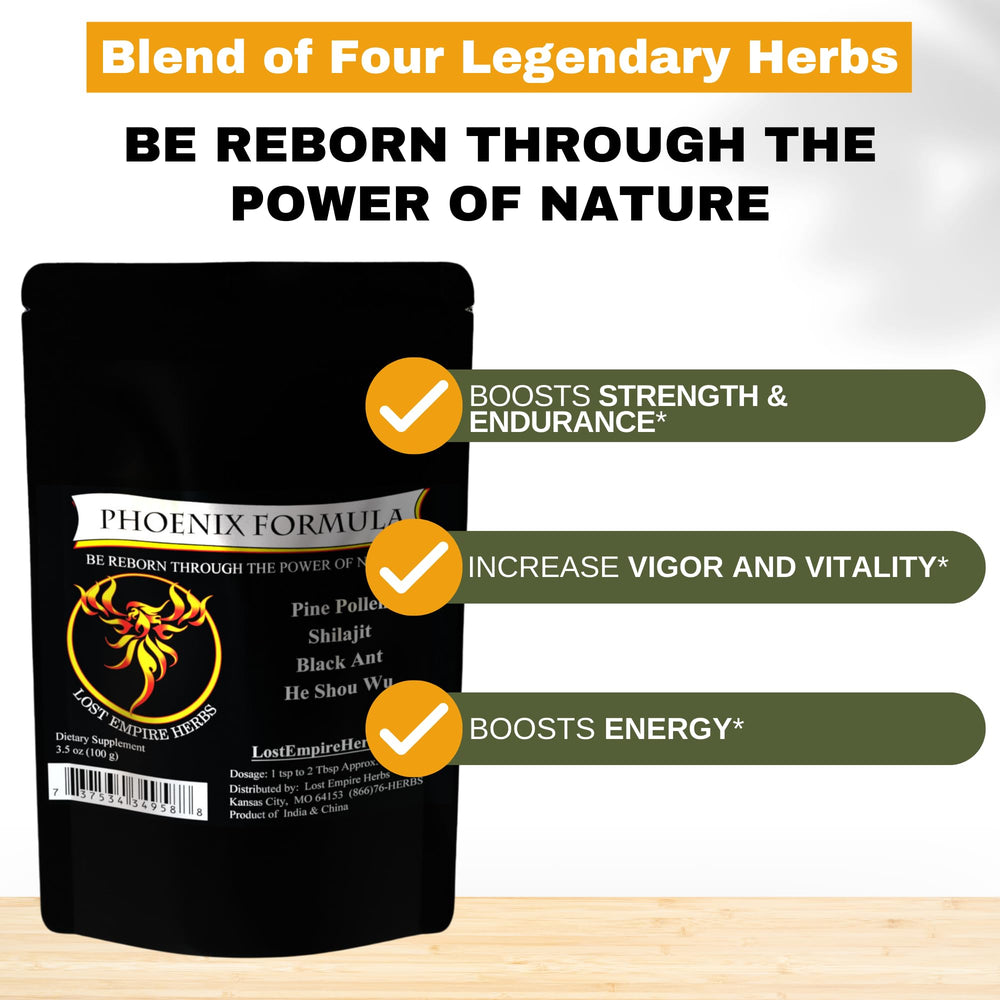 Lost Empire Herbs Pine Pollen granules signaling micronutrient support for daily vitality.