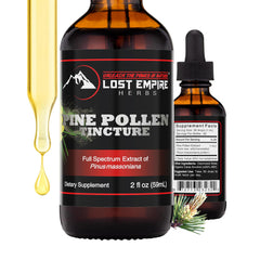 Lost Empire Herbs pine pollen tincture bottle for daily vitality