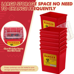 Lothee container with clear lid showing fill level for safety monitoring