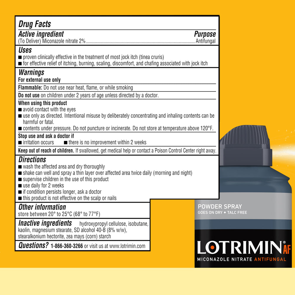 Lotrimin AF jock itch powder spray relieves itching and burning sensations