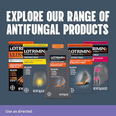 Moisture-absorbing action of Lotrimin AF powder on the feet.