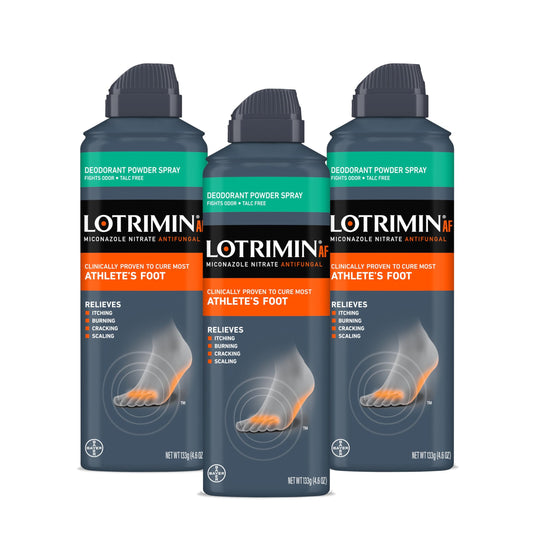 Lotrimin medicated powder spray front can for odor control and freshness
