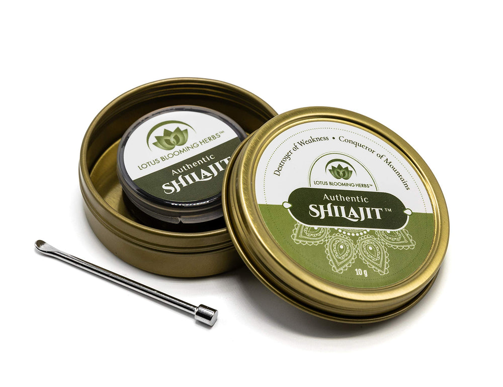 Lotus Blooming Herbs Shilajit resin fulvic acid content supports mineral availability.