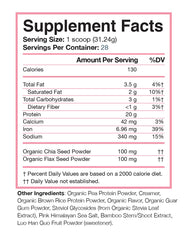 Love Sweat Fitness vanilla protein powder in a glass smoothie for energy.