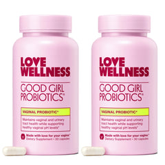 Love Wellness Good Girl Probiotics bottle - daily vaginal health support.