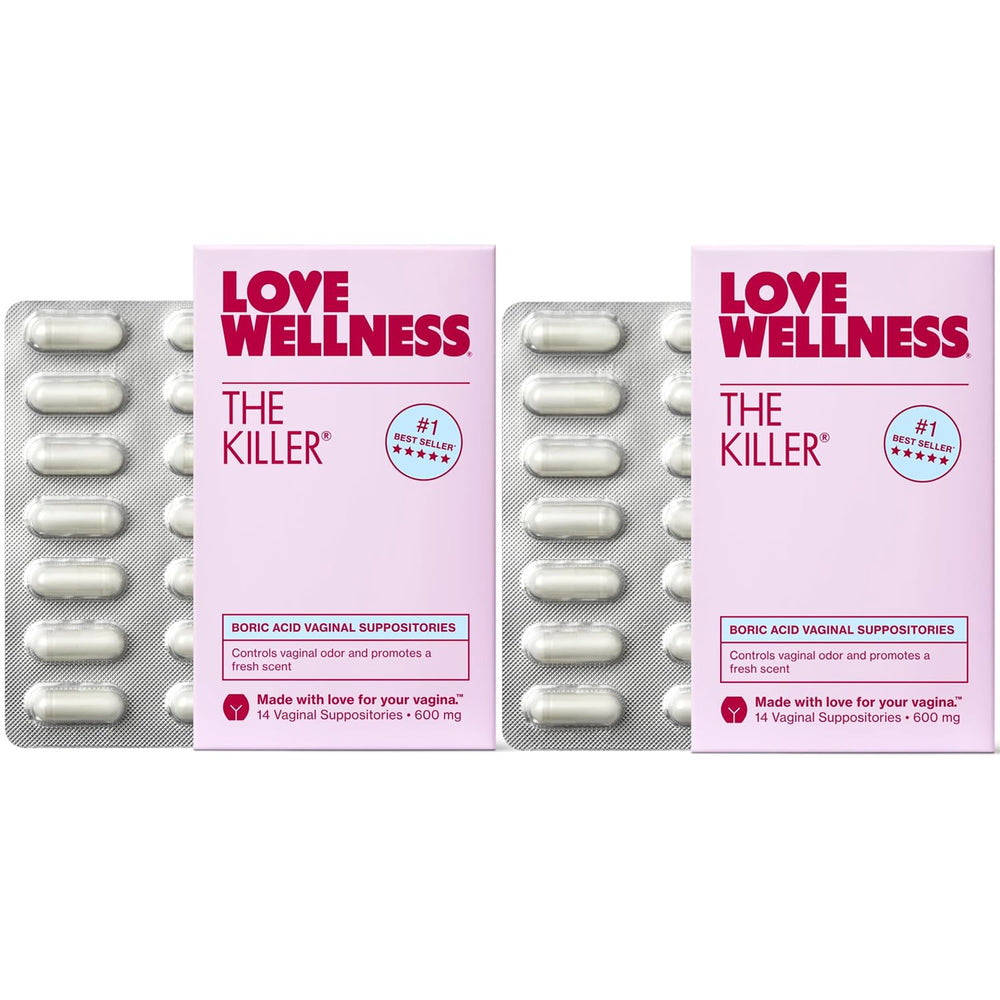 Love Wellness The Killer packaging with a two-pack for discreet care