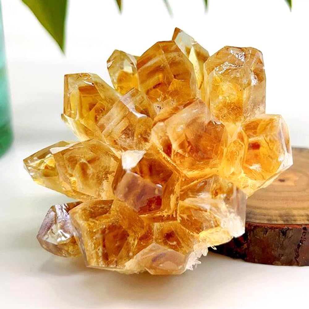 Loverain orange quartz cluster suited for bedrooms or desks to promote peaceful energy.