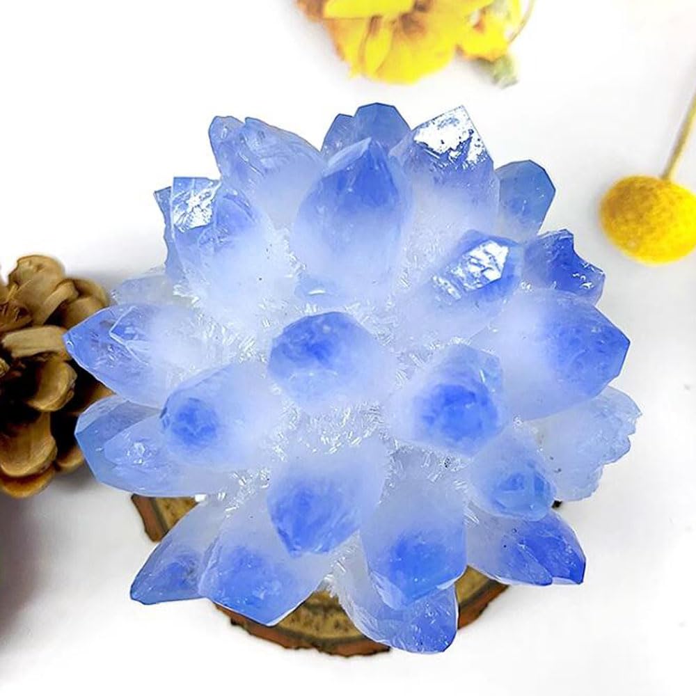 Loverain blue quartz cluster home décor centerpiece inspiration.