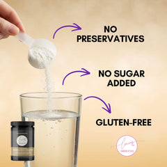 LOVING IT BÁRBARA DE REGIL hydrolyzed collagen mixing into coffee or juice.