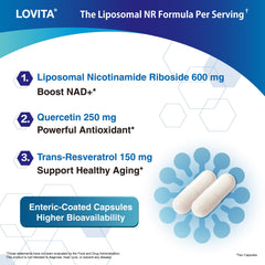 LOVITA enteric-coated capsules close-up showing stomach-friendly delivery.