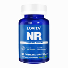 LOVITA Liposomal NR bottle front for daily wellness and energy support.