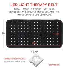 LOVTRAVEL infrared 850nm pad for deeper reach across muscles