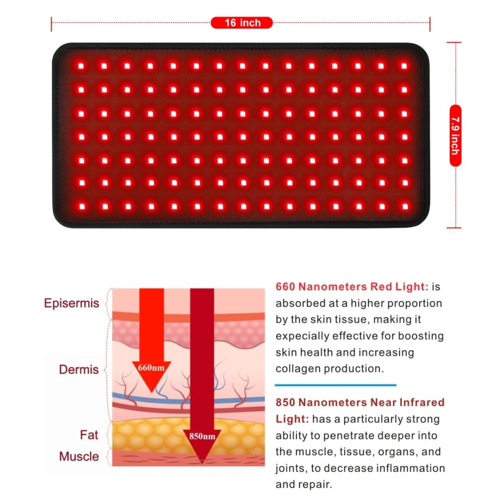 LOVTRAVEL red and near-infrared therapy wrap for versatile wear.