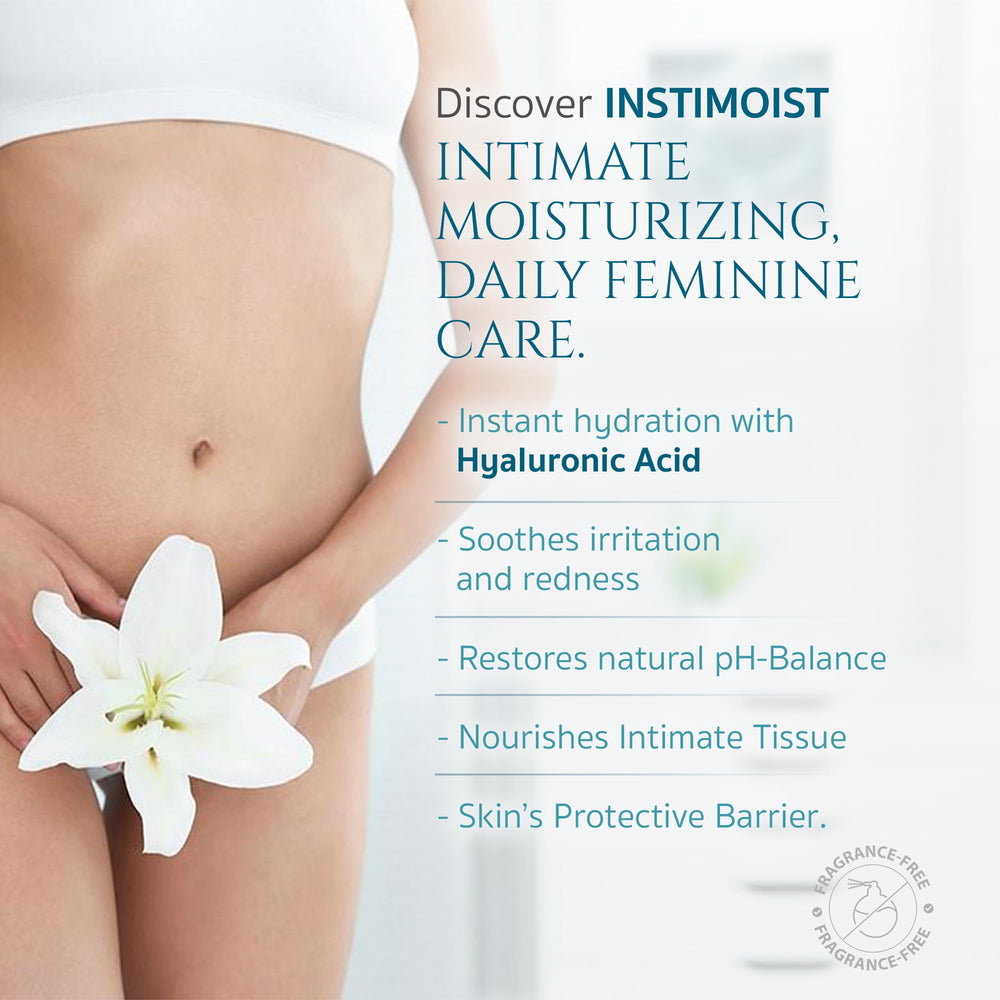 LOVV Instimoist hyaluronic action close-up illustrates moisture-locking power for lasting softness.