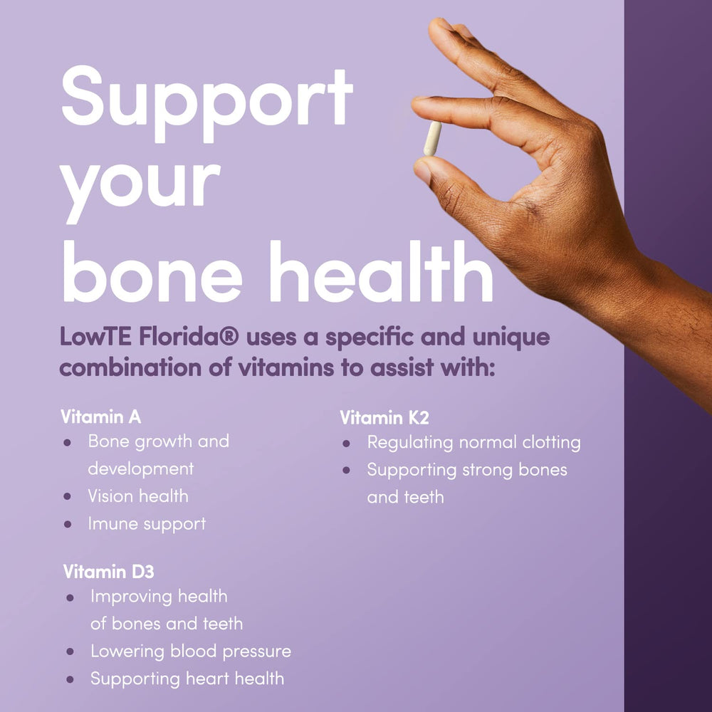 LowTE Florida ADK vitamin D3 K2 A tablets for daily use.