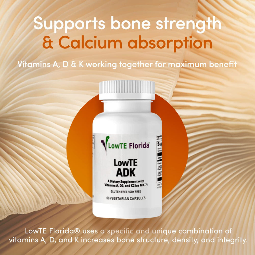 LowTE Florida ADK5 capsules closeup emphasizing high potency formula.