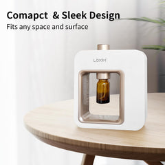 LOXIM aroma diffuser blends modern aesthetics with minimal design for home or office.