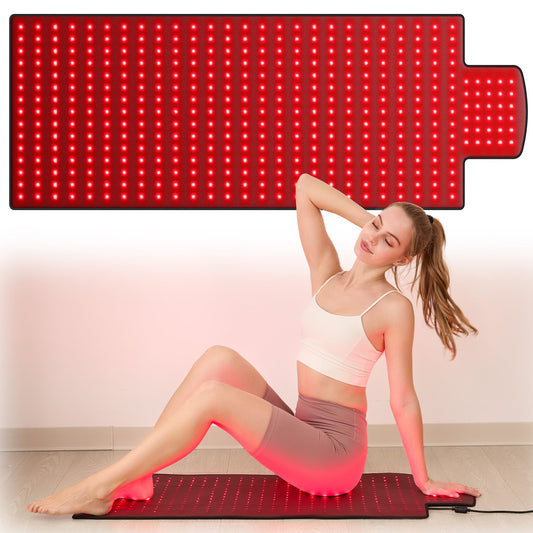 LPKP extra-large red light therapy mat delivers full-body coverage sessions