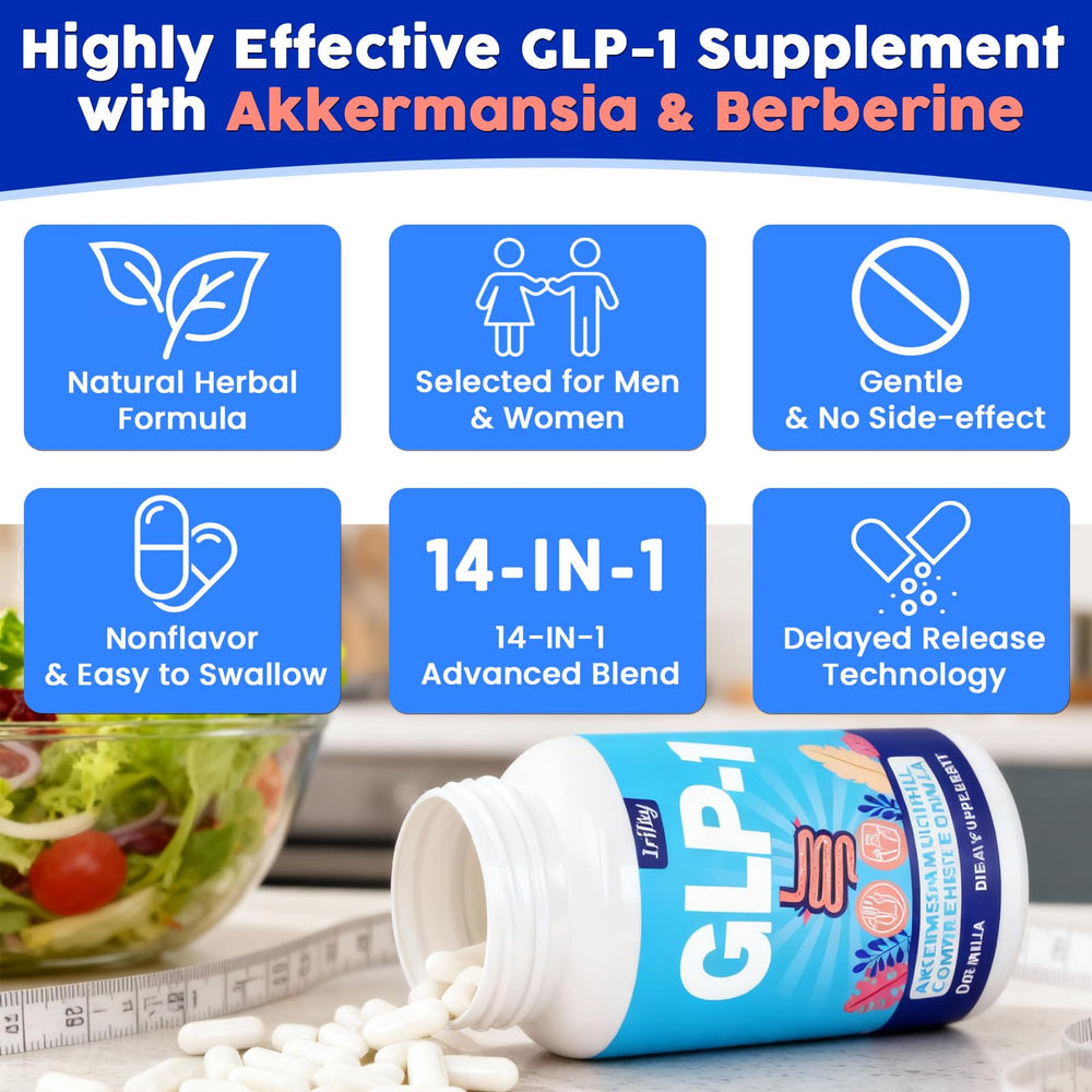 Lriftey GLP-1 bottle with 60 capsules, convenient 30-day supply.