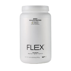 LTH Flex Whey Isolate Vanilla tub front, lactose-free protein option
