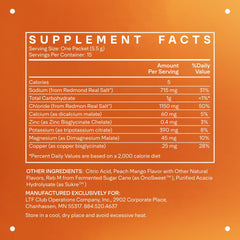 LTH Hydrate Peach Mango single-serve packet for on-the-go hydration