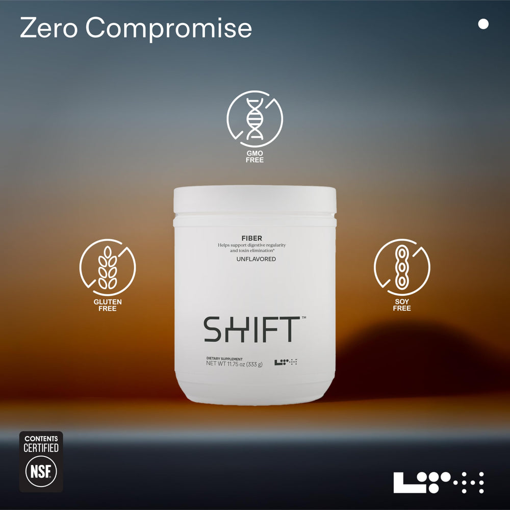 LTH Shift powder stirred into oatmeal for a fiber-rich breakfast.
