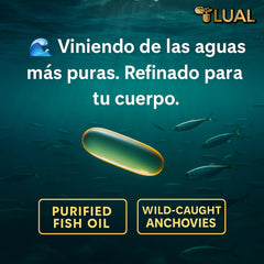 Allergen-free LUAL Omega-3 formula packaging details