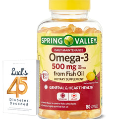 LUAL Spring Valley Omega-3 bottle front for convenient daily intake